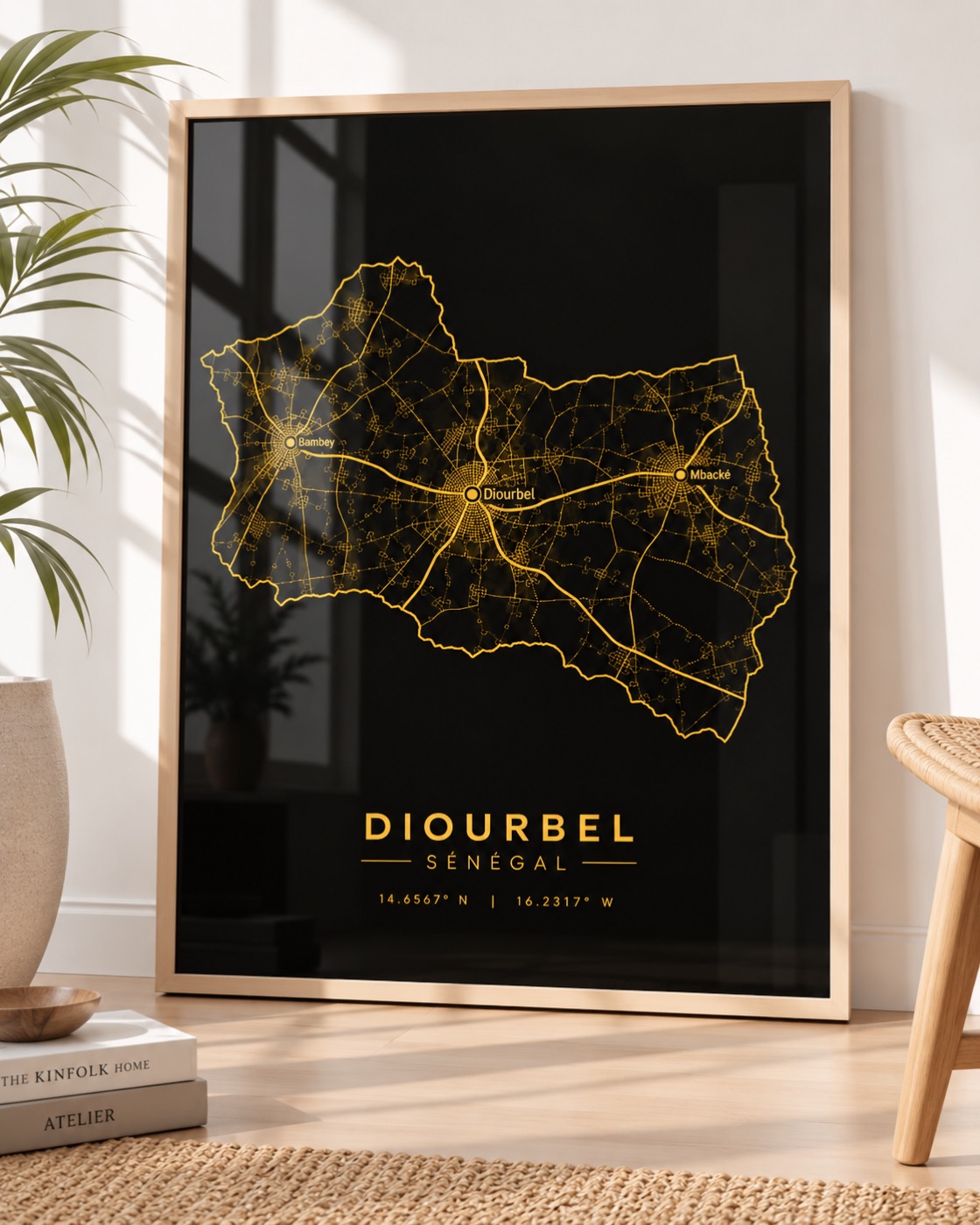Carte Diourbel — région du Sénégal en Or