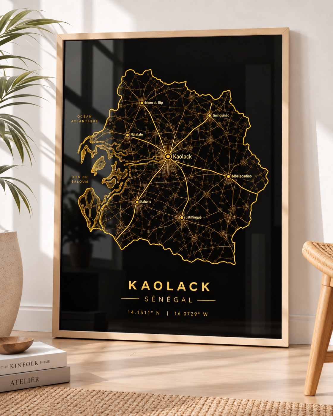 Carte Kaolack — région du Sénégal en Or
