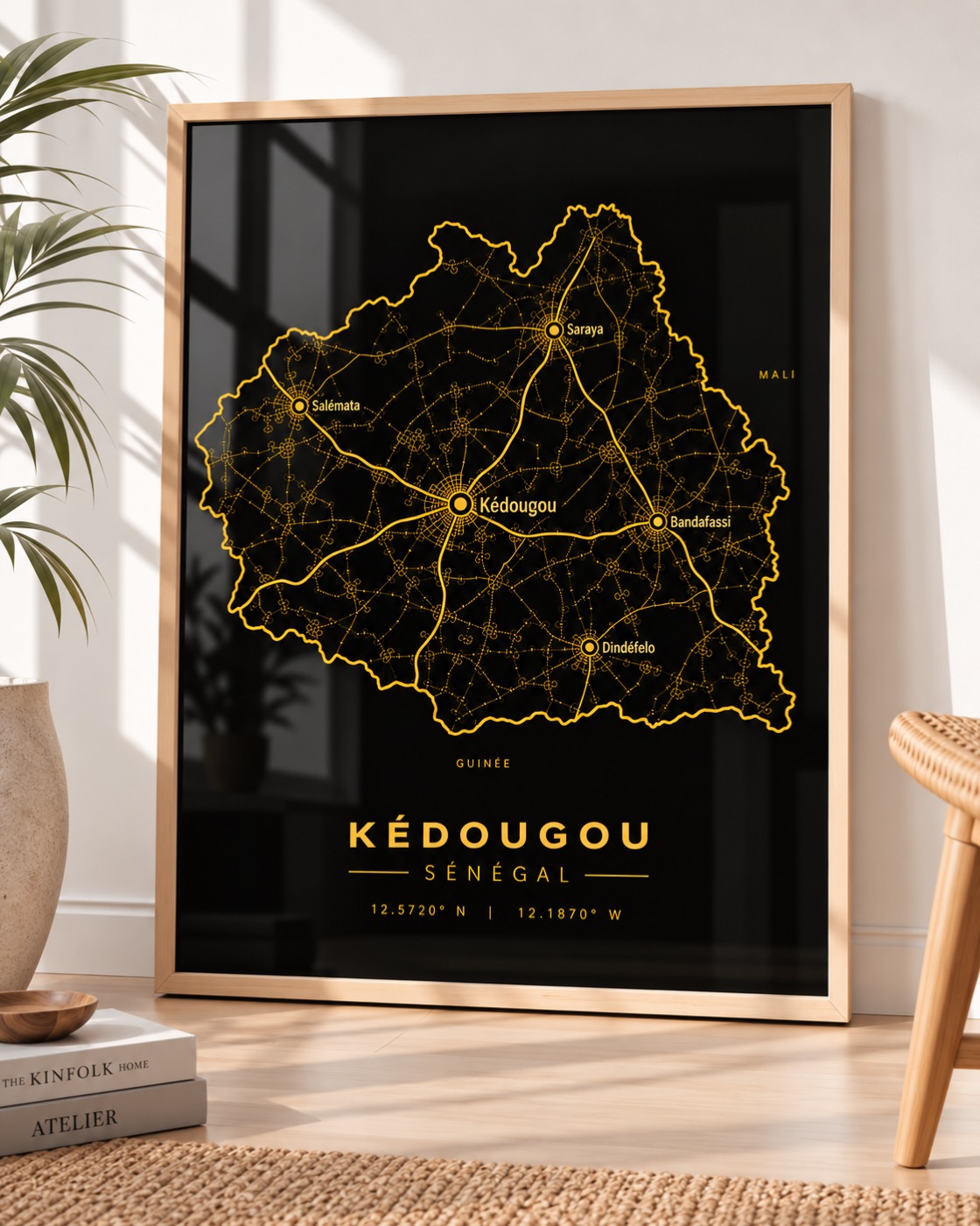 Carte Kédougou — région du Sénégal en Or