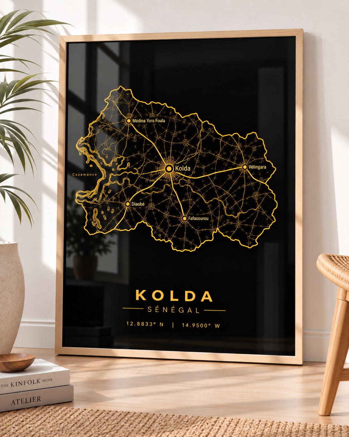 Carte Kolda — région du Sénégal en Or