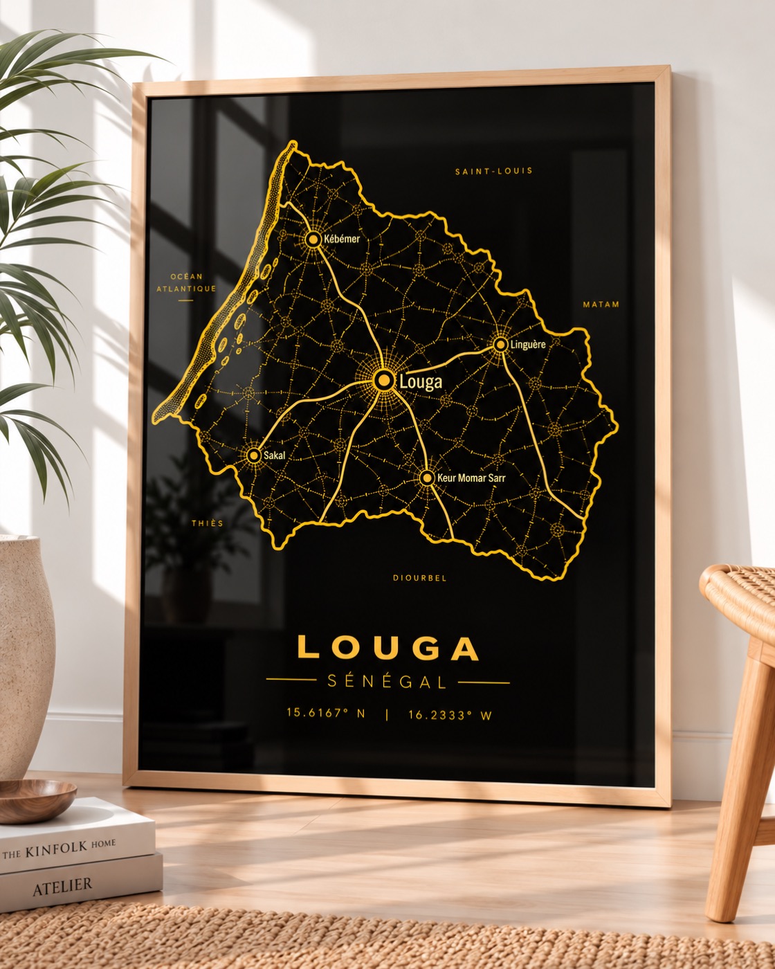 Carte Louga — région du Sénégal en Or