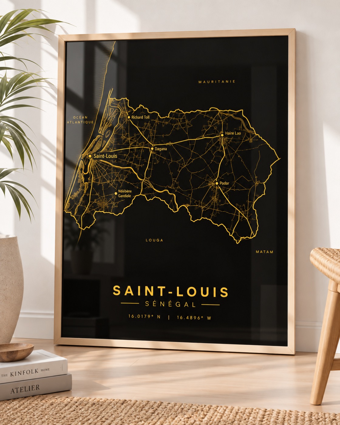 Carte Saint-Louis — région du Sénégal en Or