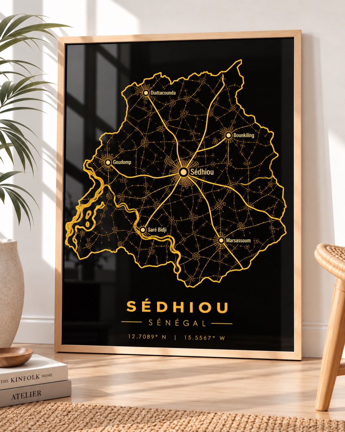 Carte Sédhiou — région du Sénégal en Or