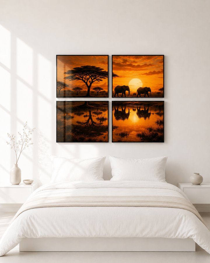 Safari Élégance Quatuor 40×40